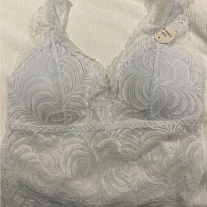 Elegant Lace Bralette in White
